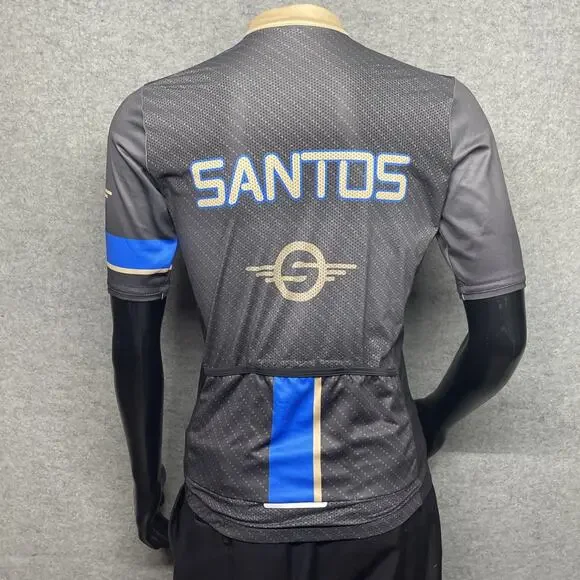 Mumu Mens Small Cycling Jersey Santos Tour Down Under AU Charcoal Ochre - Picture 4 of 9